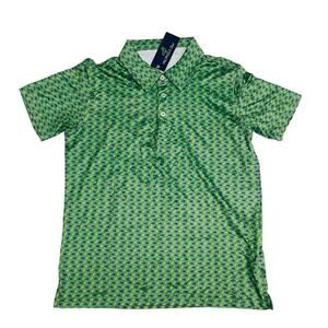 NWT Properly Tied YL (14/16) Inlet Polo Mardi Gras Craw Green